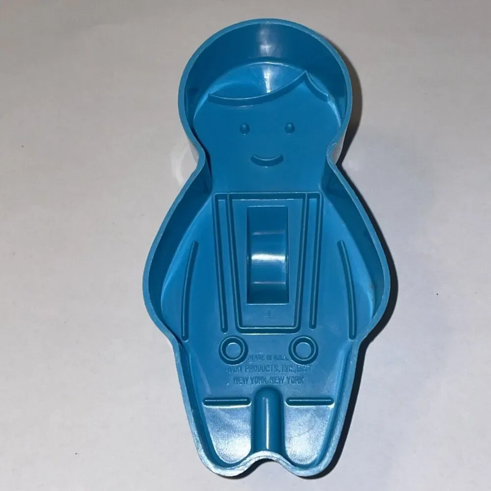 Vintage Avon Cookie Cutters Gingerbread Boy & Girl Blue Plastic 4 1/2 Inches